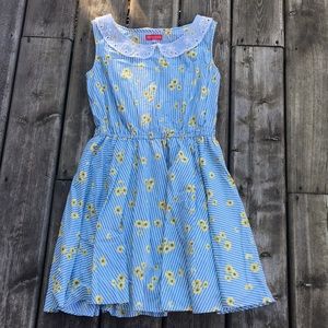Blue and Yellow Floral Dress